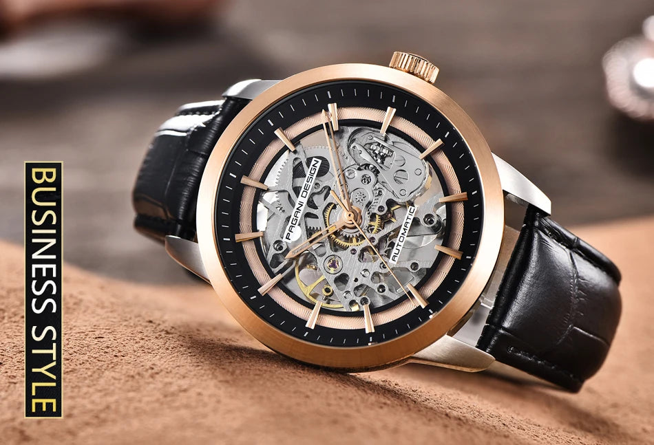 2024 PAGANI DESIGN New Men Luxury Automatic Mechanical Watch Stainless Steel Waterproof Sports Leather Watch Relogio Masculino