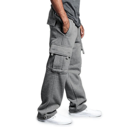 Men's Sweatpants: Straight Fit Joggers, Loose Oversized Drawstring, Multi-pocket Sports Pants - 4 Colors