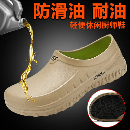 High Quality New Oil-proof Chef Shoes Men's Anti-slip Casual Sandals Mens Slip-on EVA Waterproof Shoes for Men Outdoor Work Shoe