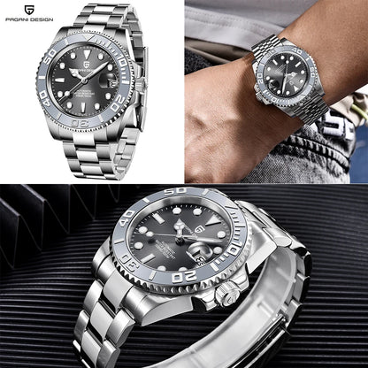 PAGANI DESIGN 2024 New NH35 Movement Ceramic Bezel Men Mechanical Wristwatches Fashion Sapphire Glass Diving Automatic Watches