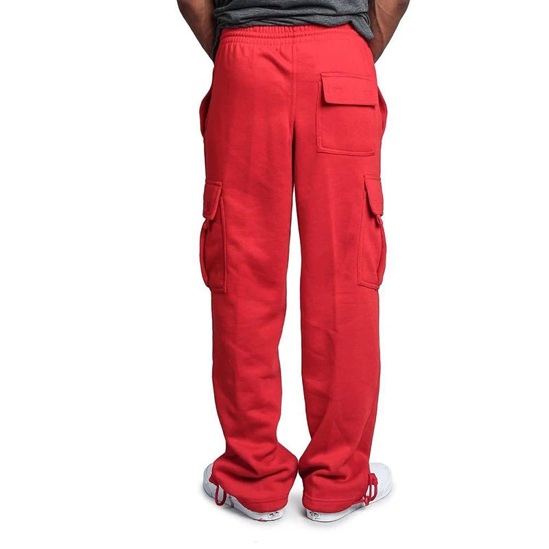 Men's Sweatpants: Straight Fit Joggers, Loose Oversized Drawstring, Multi-pocket Sports Pants - 4 Colors