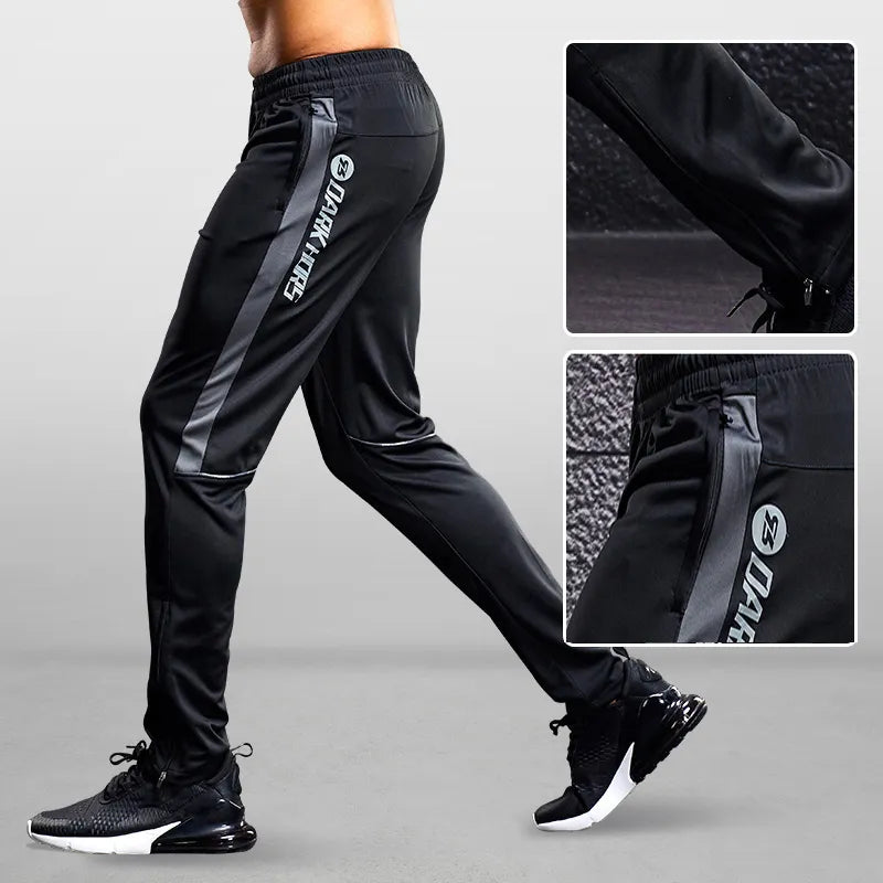 Men Sport Pants Running Pants With Zipper Pockets Soccer Training Jogging Sports Trousers Fitness Football Leggings Sweatpants - Available in 6 Colors