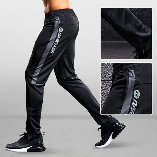Men Sport Pants Running Pants With Zipper Pockets Soccer Training Jogging Sports Trousers Fitness Football Leggings Sweatpants - Available in 6 Colors