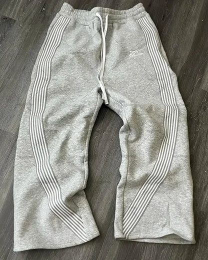 Y2K Embroidered Gray Camo Jogger Sweatpants: Functional Tactical Casual Pants for Men & Women with Premium Drawstring Design - 9 Colors