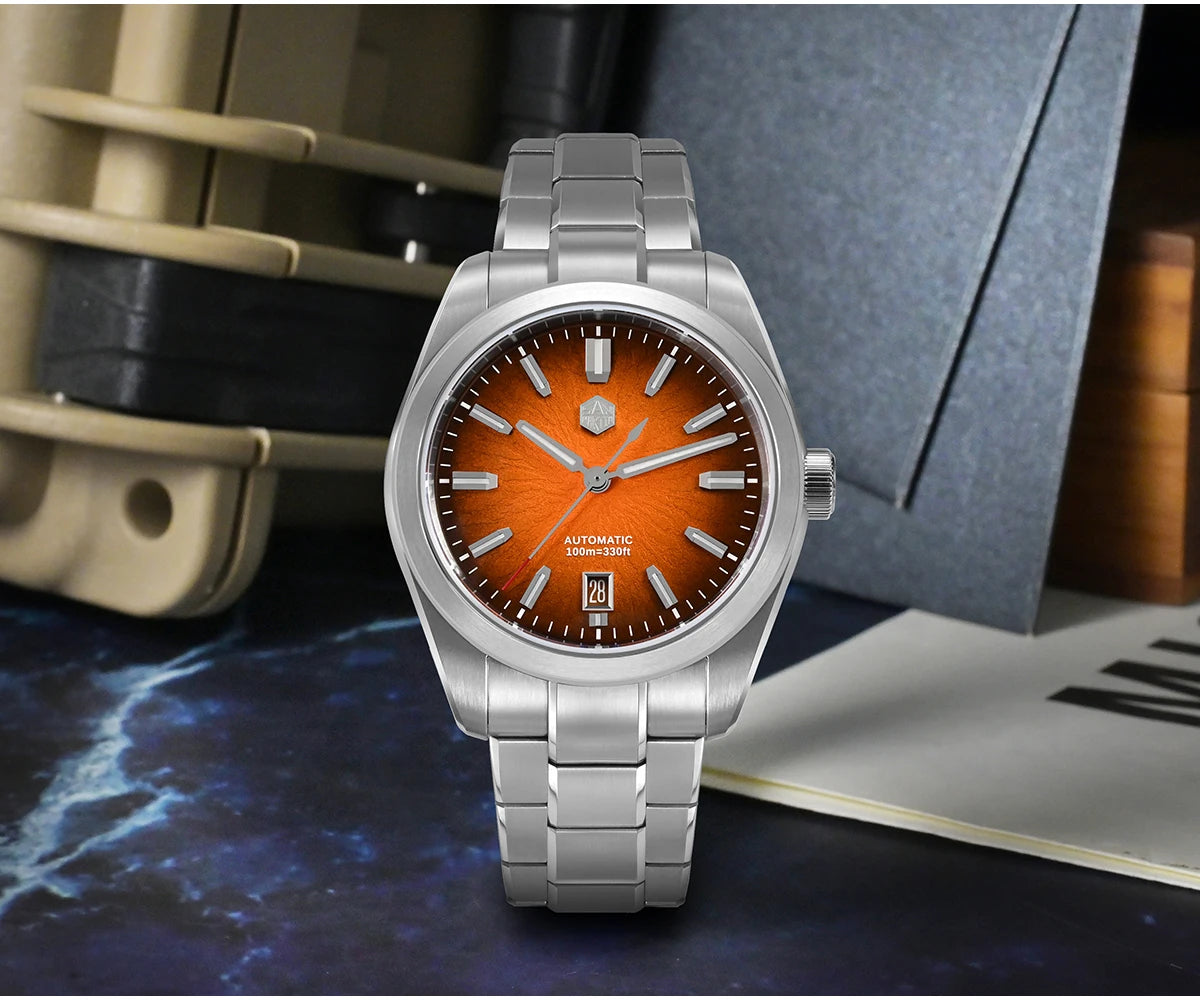 San Martin 39mm SN0144 "JianZhan" Gada Watch Miyota 9015 Original Design Chinese Style Dress Men Automatic Mechanical Watches