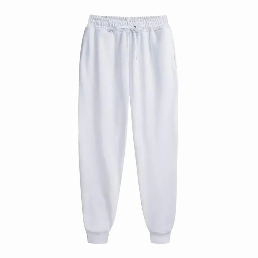 Men's Casual Fleece Sweatpants: Unisex Loose Fit Sports Pants for Autumn Winter Jogging - 11 Colors