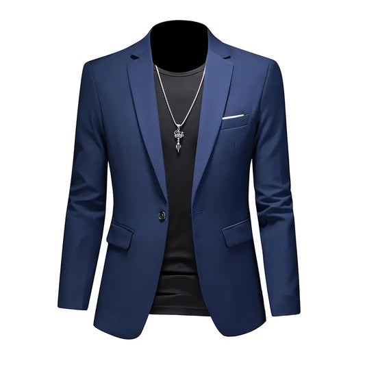Men's Business Casual Blazer: Plus Size M-6XL Solid Color Suit Jacket for Dress Work Clothes - Available in 7 Colors, Collection 1