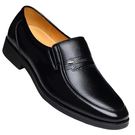 Luxury Brand Men's Leather Formal Shoes: Loafers Dress Moccasins with Breathable Slip-On Design - Available in Plus Sizes 38-44, 2 Colors