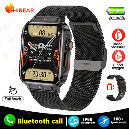 New Outdoor Sports Smart Watch Men 1.95 inch Heart Rate Blood Oxygen Waterproof BT Call Smartwatch Men's Gift For Android IOS