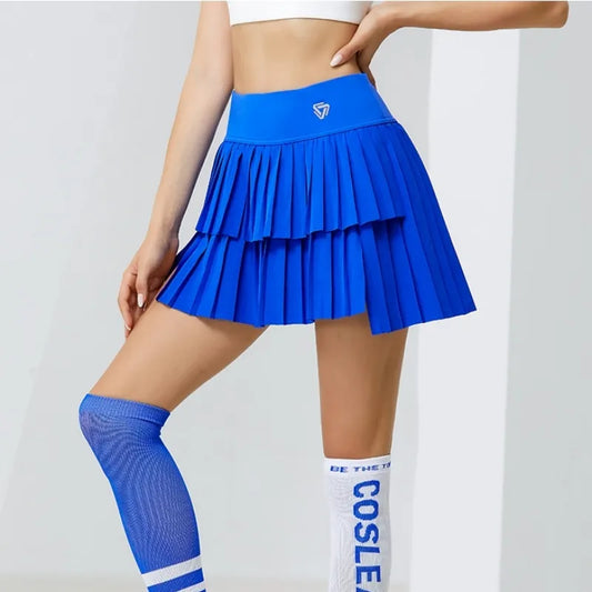 Women's High Waist Double Layer Pleated Sports Golf/Gym Skirt (7 Colors)