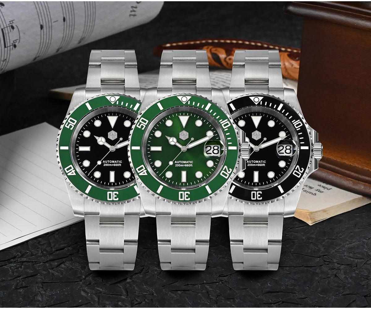 San Martin New 40mm Water Ghost Diver Watch Men Luxury Business NH35 Automatic Mechanical Watch Sapphire Waterproof 200m SN0017