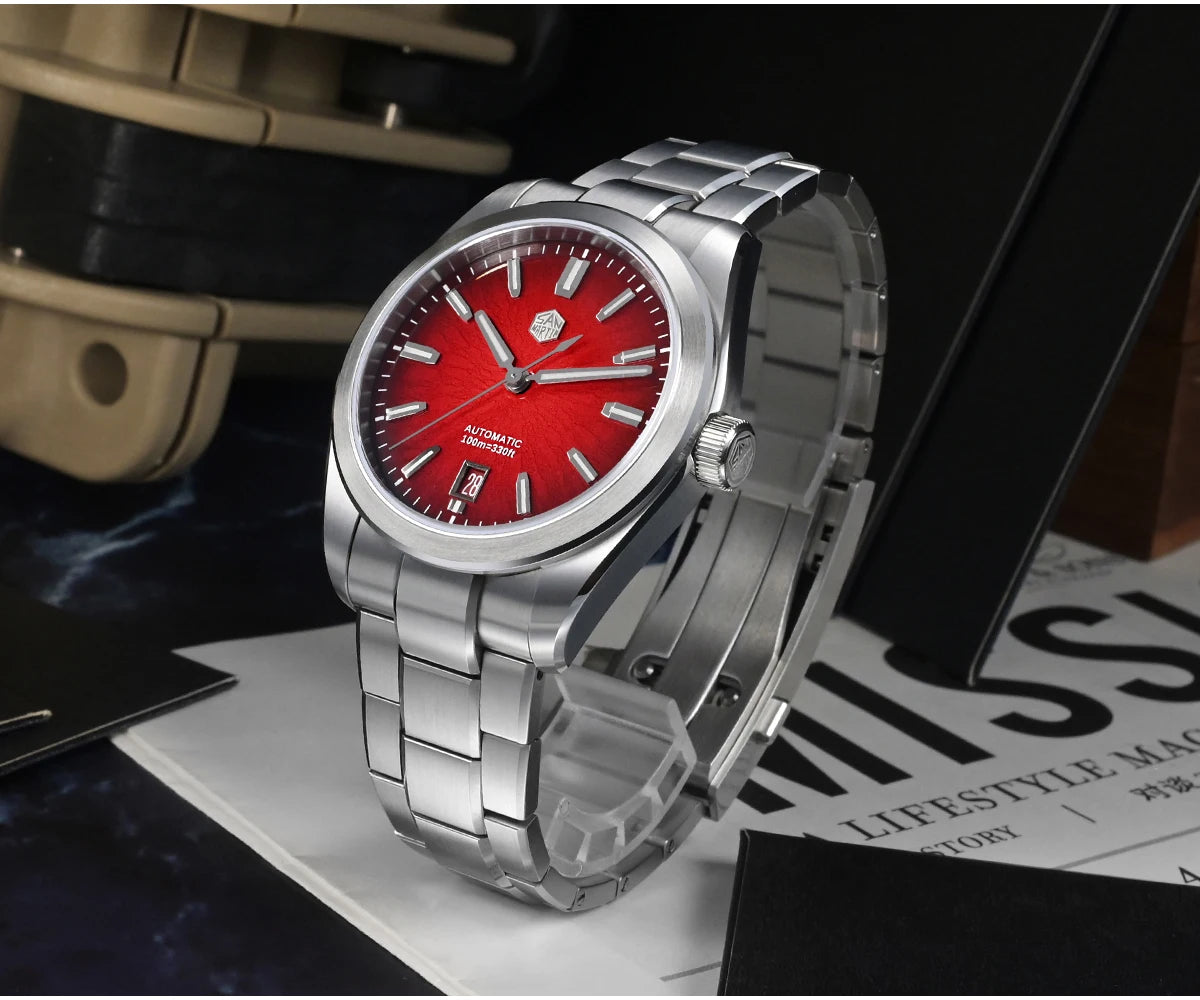 San Martin 39mm SN0144 "JianZhan" Gada Watch Miyota 9015 Original Design Chinese Style Dress Men Automatic Mechanical Watches