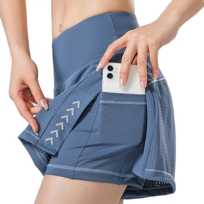 Women's Breathable Mesh High Waist Yoga/Tennis Shorts/Skirts (6 Colors)