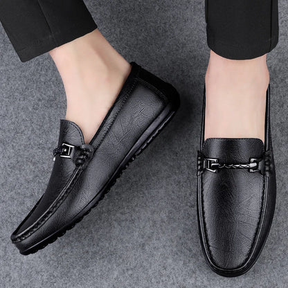 Genuine Leather Loafers Men Design Moccasin Fashion Slip On Soft Flat Casual Men Shoes Adult Male Footwear Handmade Boat Shoes