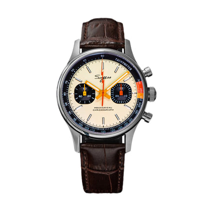 Sugess 1963 Pilot Watch Mens Chronograph Mechanical Wristwatches Original ST1901 Swanneck Movement Sapphire Crystal Racing 2022