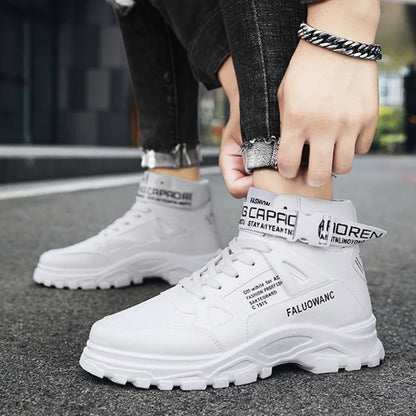 Trendy Men Ankle Boots Fashion Comfort Platform Motorcycle Boots Chelsea Street Casual Shoes Sneakers Britain Leather Boot Botas