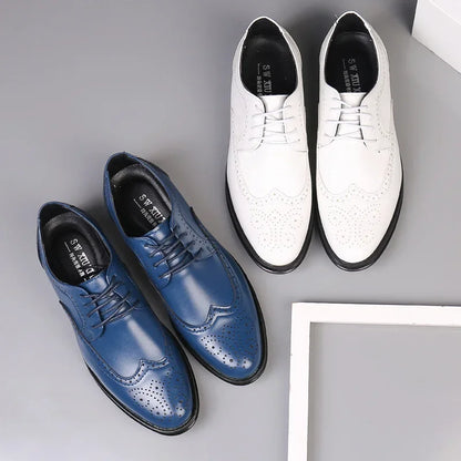 Oxford Shoes Genuine Calfskin Leather Brogue Dress Shoes Classic Business Formal Shoes Man Handcrafted Mens