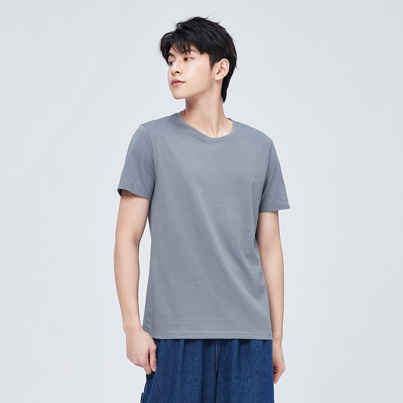 Men's Cotton simple o neck stretch solid casual cool T-Shirt - Collection 2 (8 Colors)