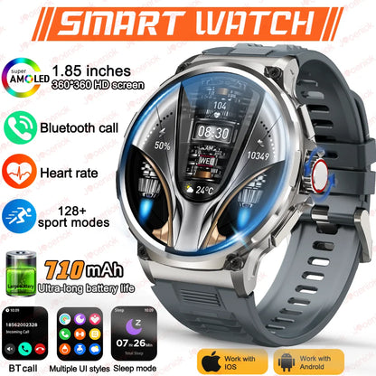 For Huawei Xiaomi GPS Track Smart Watch Men 1.85-Inch HD AMOLED Screen 710 Mah Battery Sport Bluetooth Call Smartwatch New