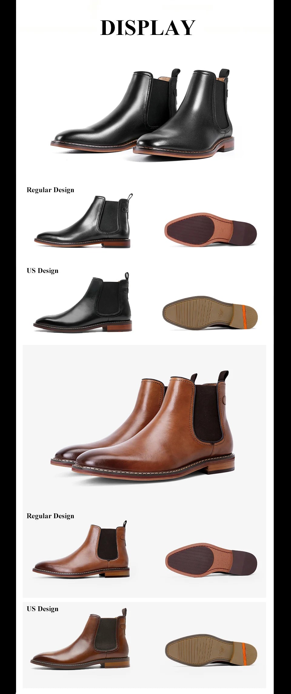 Desai Winter New Dress Chelsea Boots Genuine leather Fleece lined formal shoes Business work shoes Patent leather shoes Gifts