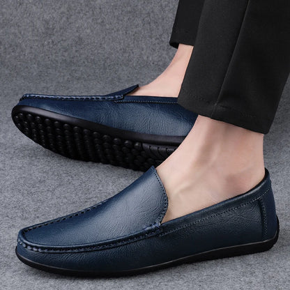 Genuine Leather Loafers Men Design Moccasin Fashion Slip On Soft Flat Casual Men Shoes Adult Male Footwear Handmade Boat Shoes