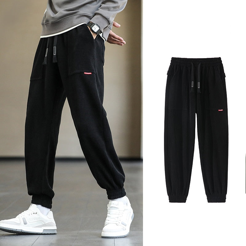 Men's Corduroy Baggy Joggers Fashion Streetwear Loose Casual Sweatpants (8 Colors)