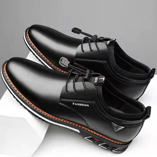 British Casual Leather Shoes: Formal Low-Top Cowhide Shoes for Men, Comfortable and Stylish - Available in 3 Colors