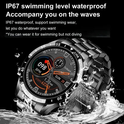 Smart Watch for Men: Full Circle Touch Screen, Bluetooth Call, Waterproof Sport Activity Fitness Tracker + Box