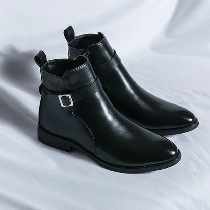 Luxury brand leather shoes men's boots formal leather oxford shoes dress boots chelsea business ankle boots men 38-47