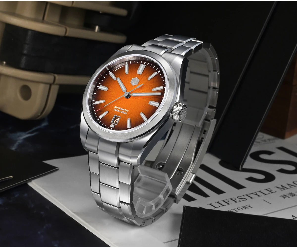 San Martin 39mm SN0144 "JianZhan" Gada Watch Miyota 9015 Original Design Chinese Style Dress Men Automatic Mechanical Watches