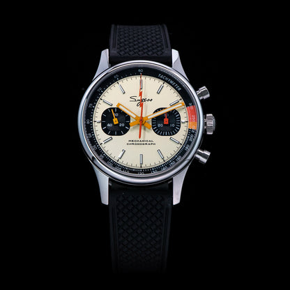 Sugess 1963 Pilot Watch Mens Chronograph Mechanical Wristwatches Original ST1901 Swanneck Movement Sapphire Crystal Racing 2022