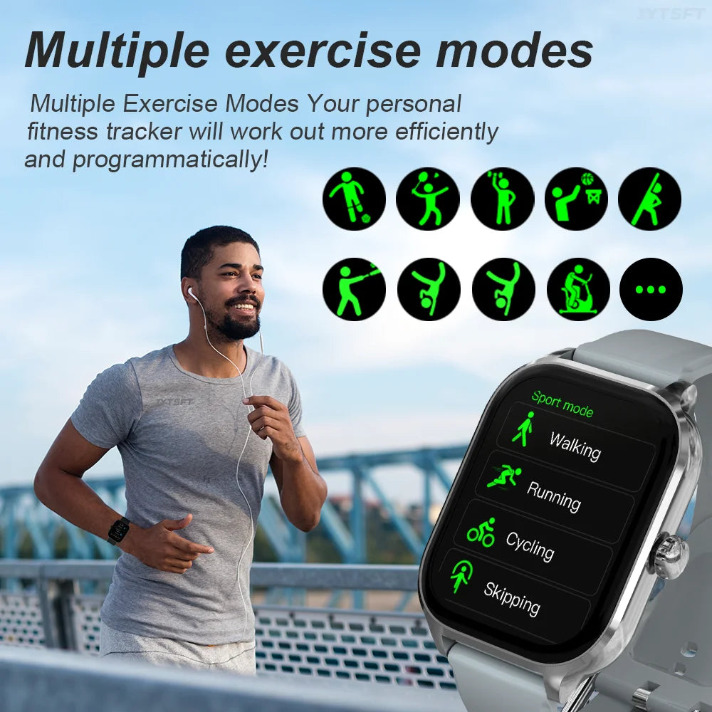 LAXASFIT 2024 New Fashion Smart Watch Heart Rate Monitor Sports Fitness Watch Waterproof Voice Call Smart Watch for Android IOS