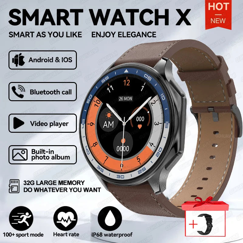 2024 New For OPPO Watch X Smart Watch 4G Memory Music Video Bluetooth Call IP68 Waterproof AMOLED Smartwatch For TWS Earphones ﻿