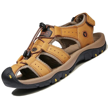 2024 Leather Men Shoes Summer New Large Size Men's Sandals Men Sandals Fashion Sandals Slippers Big Size 38-47 ﻿