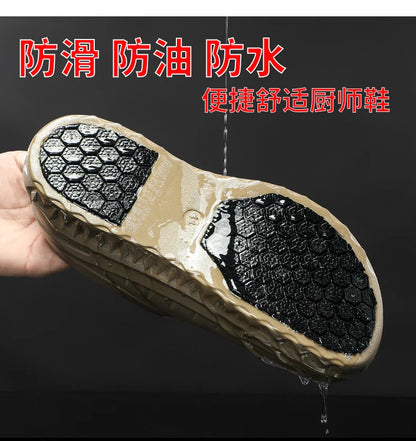 High Quality New Oil-proof Chef Shoes Men's Anti-slip Casual Sandals Mens Slip-on EVA Waterproof Shoes for Men Outdoor Work Shoe