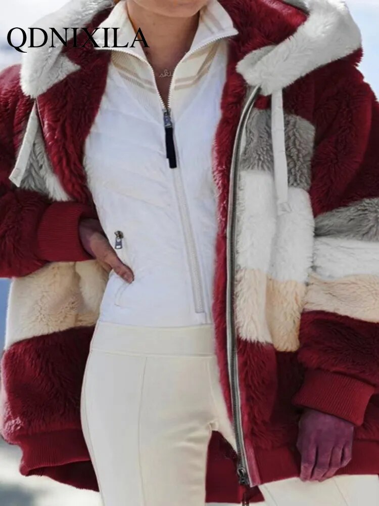 Women's Oversize Long Teddy Bear  Warm Thickening Fleece Faux Fur Coat (9 Options)