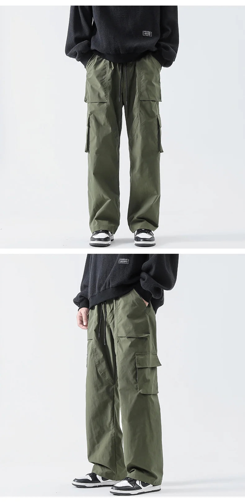 Streetwear Hip Hop Joggers Cargo Pants for Men & Women: Multi-Pocket Elastic Waist Harem Trousers, Casual Sweatpants - 3 Colors