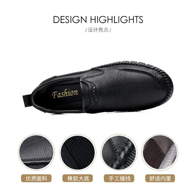 2024 Business Leather Shoes Moccasin Shoes Breathable Men's Casual Loafers Comfortable Shoes for Men Summer Men's Sneakers