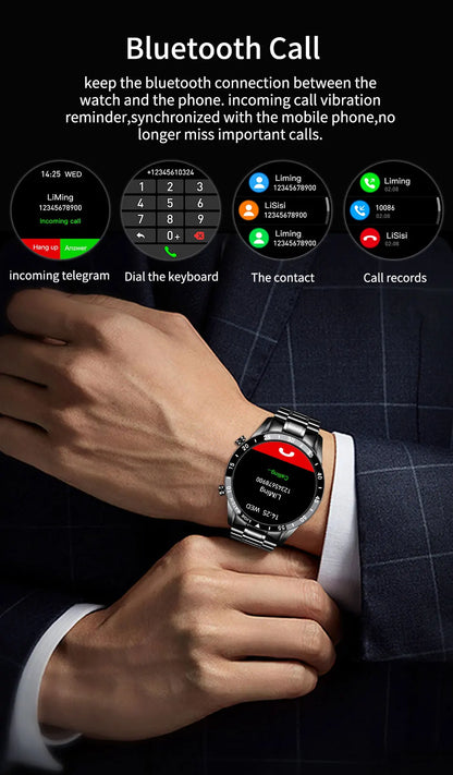 Smart Watch for Men: Full Circle Touch Screen, Bluetooth Call, Waterproof Sport Activity Fitness Tracker + Box