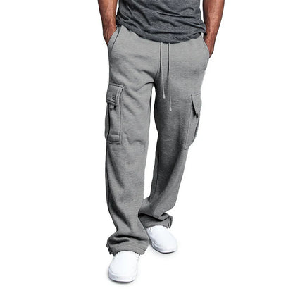 Men's Sweatpants: Straight Fit Joggers, Loose Oversized Drawstring, Multi-pocket Sports Pants - 4 Colors