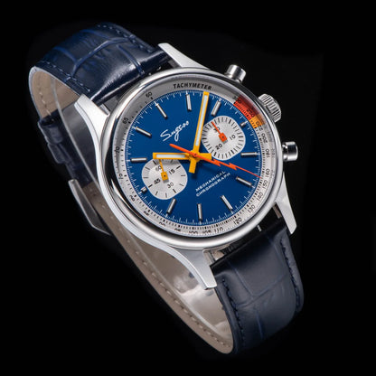 Sugess 1963 Pilot Watch Mens Chronograph Mechanical Wristwatches Original ST1901 Swanneck Movement Sapphire Crystal Racing 2022