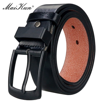 Men's Vintage Casual Black Pin Buckle Student Versatile Leather Wide Belt (4 Styles)