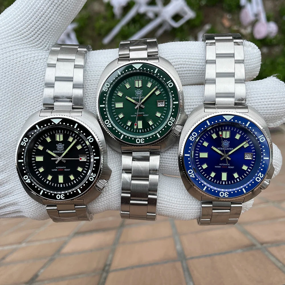 SD1970 Steeldive Brand 200M Waterproof Sapphire Glass 44MM Men NH35 Dive Watch with Ceramic Bezel