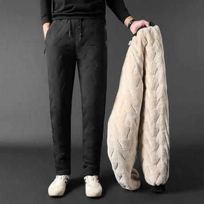 Winter Sweatwear Men: Plush Thick Fleece Sweatpants, Lambswool Thermal Windproof Casual Pants - 5 Colors