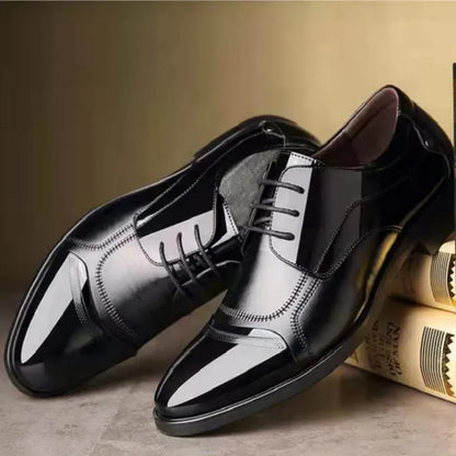 New Lace-Up Leather Men's Dress Shoes: Luxury Business Oxford Footwear for Office and Wedding - Available in 4 Colors