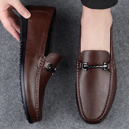 Genuine Leather Loafers Men Design Moccasin Fashion Slip On Soft Flat Casual Men Shoes Adult Male Footwear Handmade Boat Shoes