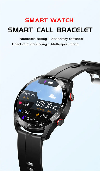 2024 New Smart Watch Men 1.5 inch Full Touch Screen Bluetooth Call Business Man Watches Fitnes Sports Smartwatch For Android IOS