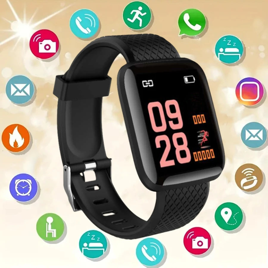 116Plus D13 Y68 Smart Watch: Sport Wristband with Heart Rate Monitor, Running Fitness Tracker, Message Alerts, Smartwatch for Men & Women