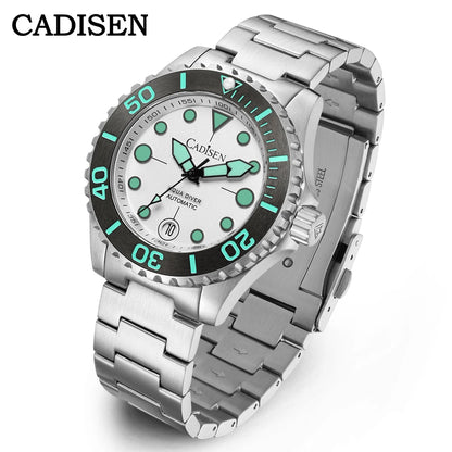 CADISEN AQUA DIVER 2024 New Brand Luxury Men Watches Automatic Watch Japan NH35A 100M Waterproof Luminous Mechanical Wristwatch