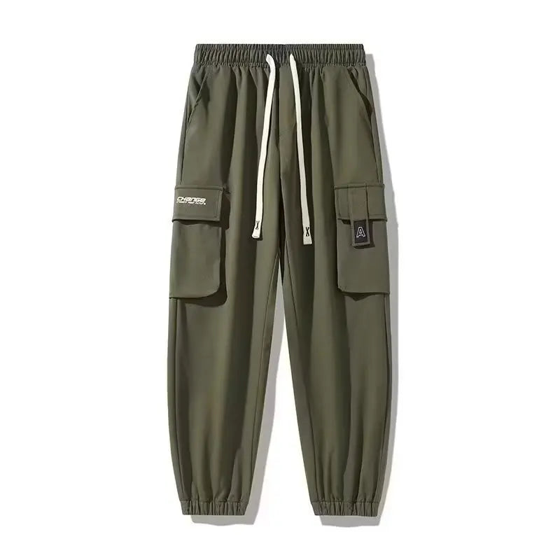 Men's Cargo Pants: Casual Hip Hop, Multiple Pockets, Streetwear Ribbons, Techwear Sweatpants - Collection 2 (15 Colors)